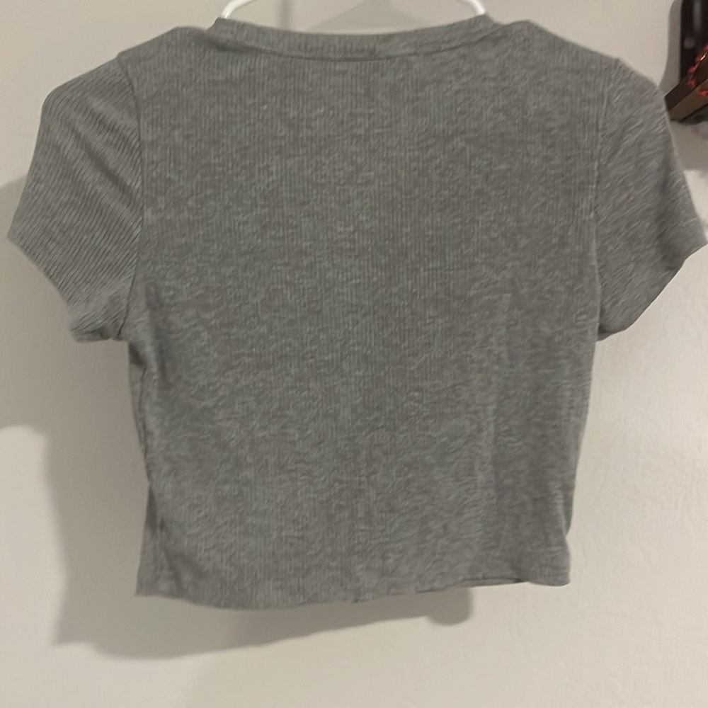 Basic Grey Cropped Tee - Picture 4 of 4